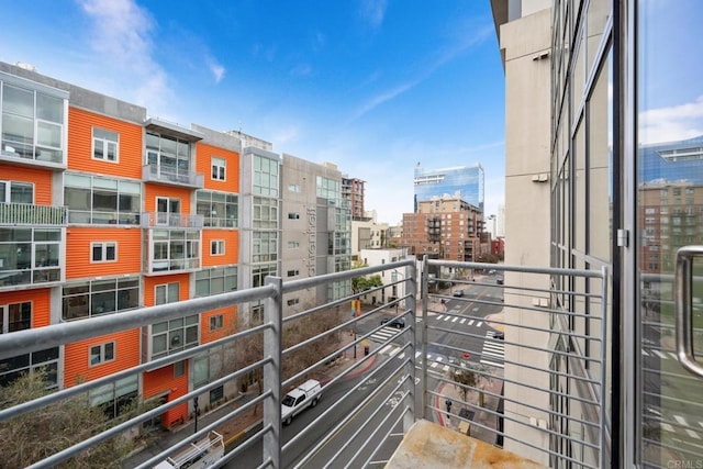 balcony with a city view