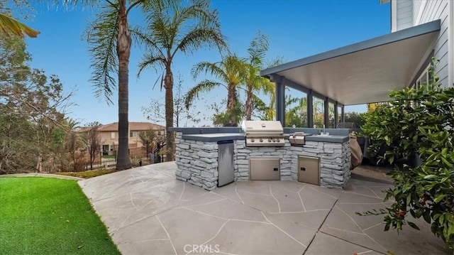 view of patio / terrace with exterior kitchen and area for grilling