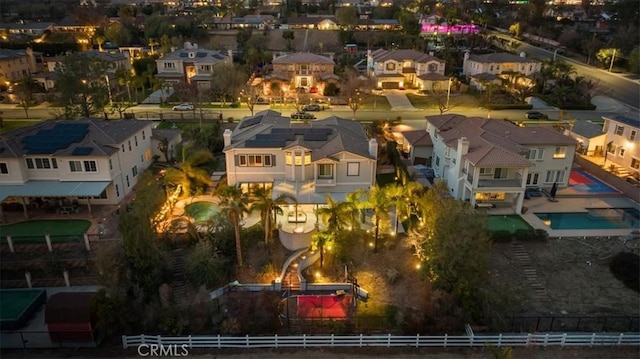 drone / aerial view with a residential view