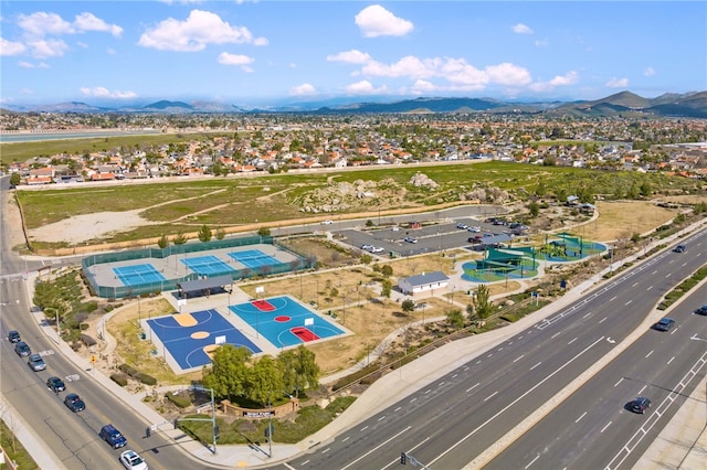 bird's eye view featuring a mountain view