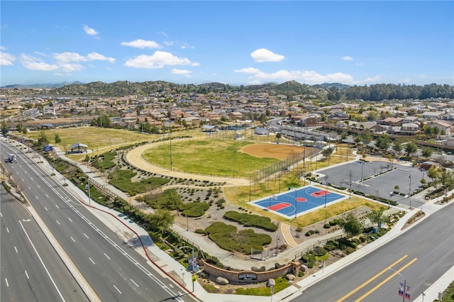 aerial view with a residential view