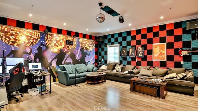 interior space with light hardwood / wood-style flooring