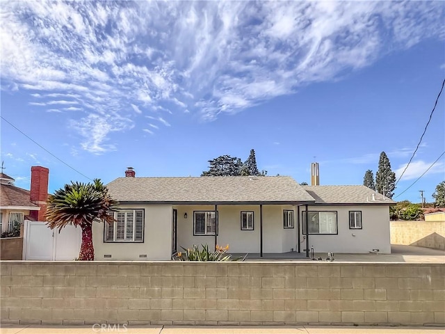 view of single story home