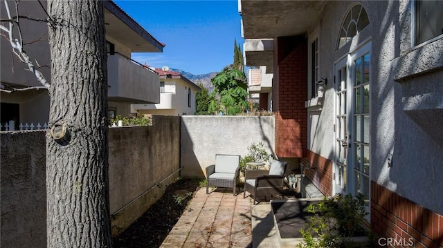 32 Diamond St Unit D, Arcadia, CA 91006 - view of patio / terrace featuring french doors and a mountain view