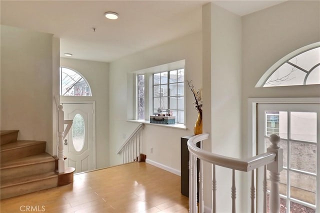 32 Diamond St Unit D, Arcadia, CA 91006 - entrance foyer featuring wood finished floors, recessed lighting, and stairway