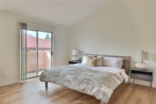 32 Diamond St Unit D, Arcadia, CA 91006 - bedroom featuring access to outside, wood finished floors, and lofted ceiling