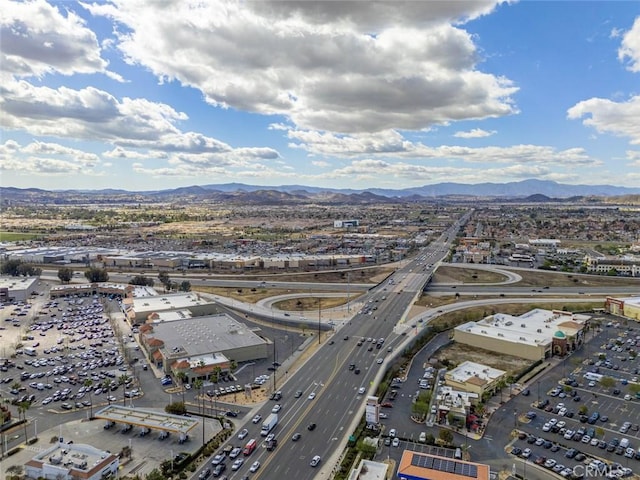 aerial view with a mountain view