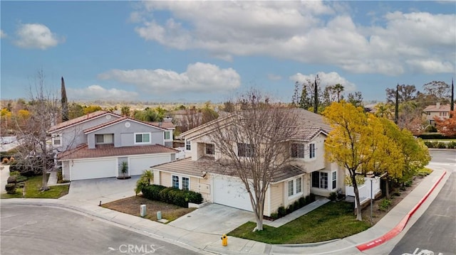 view of front property with a garage