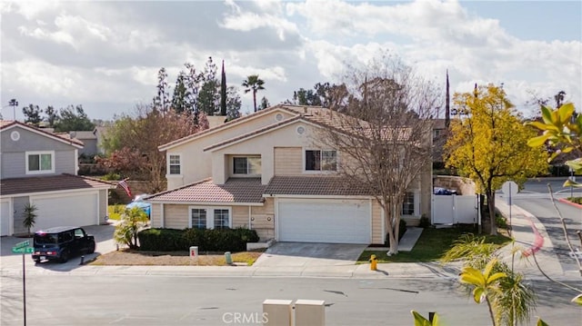 front facade with a garage