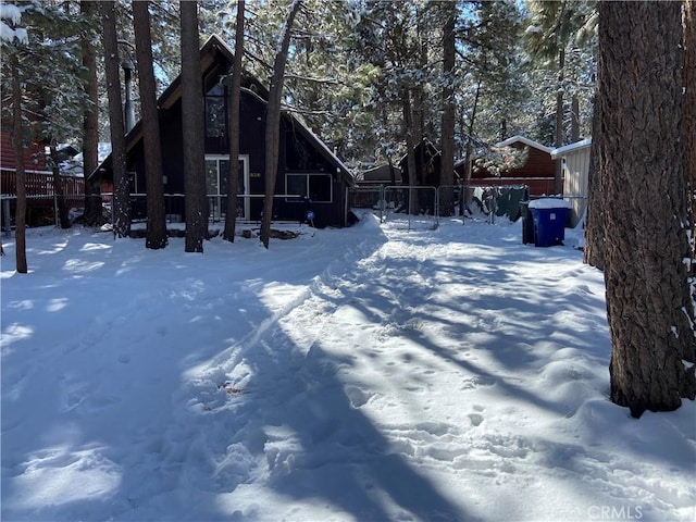 exterior space featuring fence