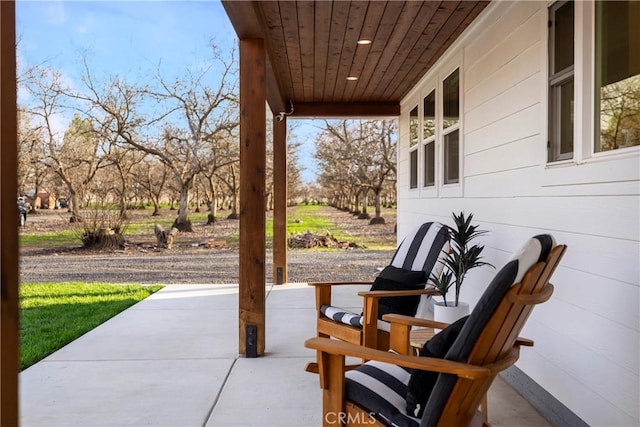 view of patio with a porch