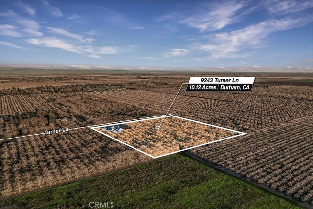 9243 Turner Ln, Durham, CA 95938 - overview of rural landscape featuring property parcel outlined and farmland
