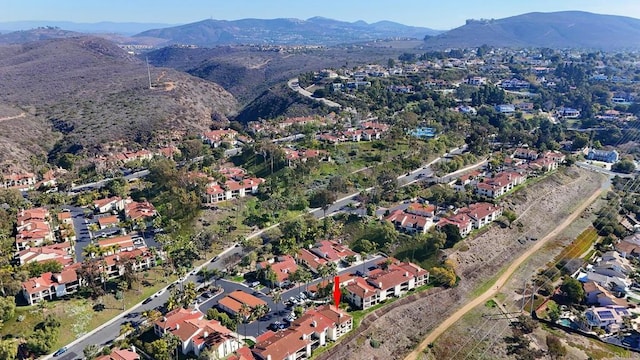 aerial view with a mountain view