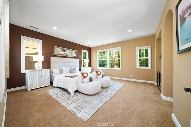 bedroom with carpet