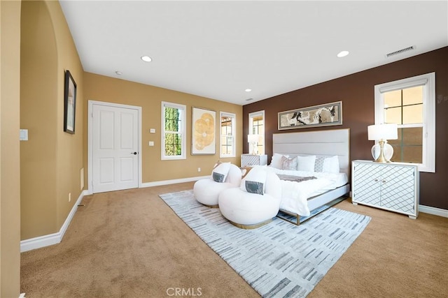 view of carpeted bedroom