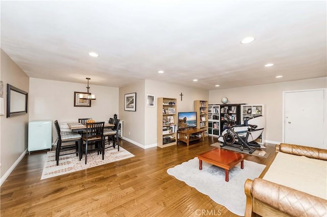 living room featuring hardwood / wood-style floors