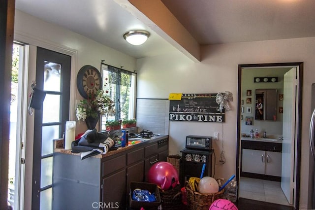 4645 Ledge Ave, Toluca Lake, CA 91602 - kitchen with gas stovetop and tile patterned flooring
