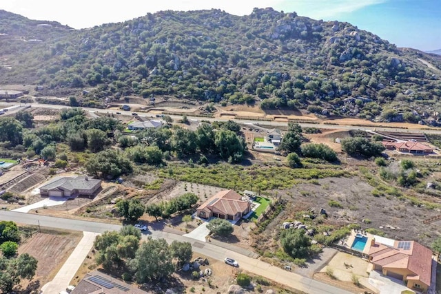 drone / aerial view with a mountain view