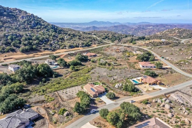 aerial view with a mountain view