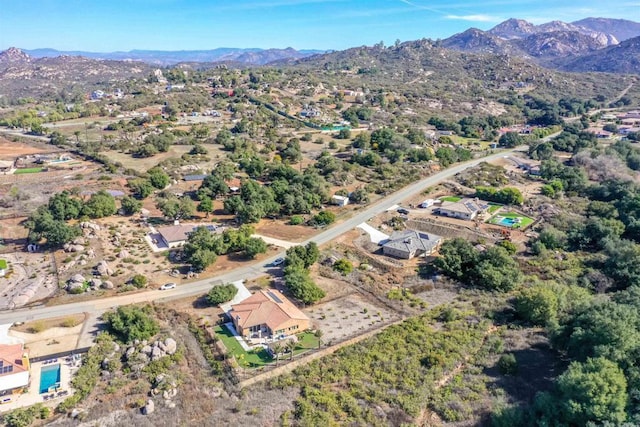 aerial view with a mountain view