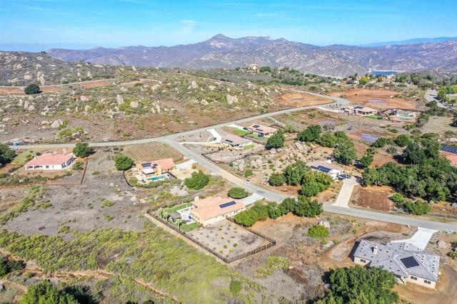 aerial view featuring a mountain view