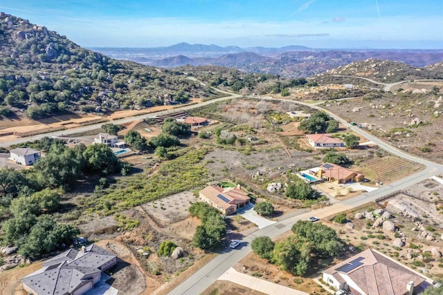 bird's eye view featuring a mountain view