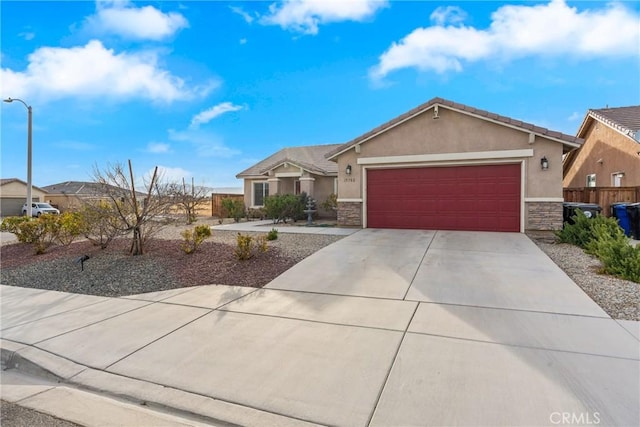 ranch-style home with a garage