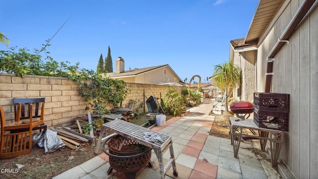 view of patio featuring a fenced backyard