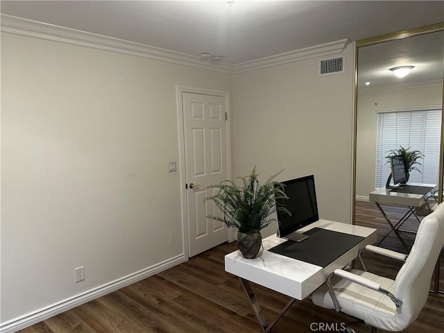 2120 E White Lantern Ln, Orange, CA 92867 - home office with wood finished floors, crown molding, and baseboards
