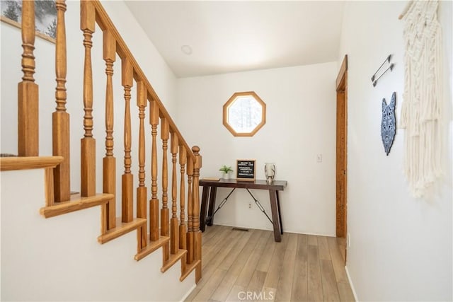 188 S Finch Dr, Big Bear Lake, CA 92315 - stairs featuring wood finished floors