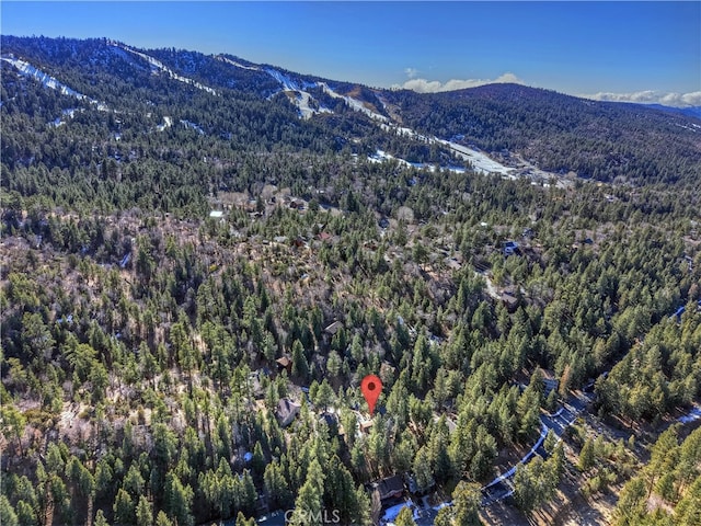 bird's eye view with a mountain view