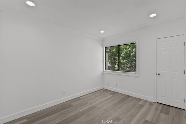 empty room featuring light wood-type flooring