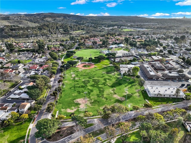 bird's eye view featuring a mountain view