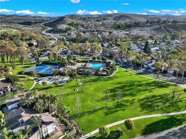 aerial view featuring a mountain view