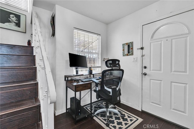 office featuring dark hardwood / wood-style flooring