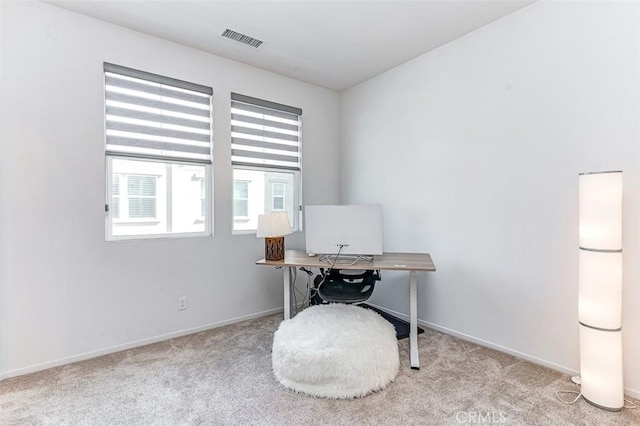 view of carpeted office