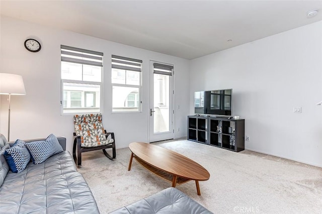 living room with carpet