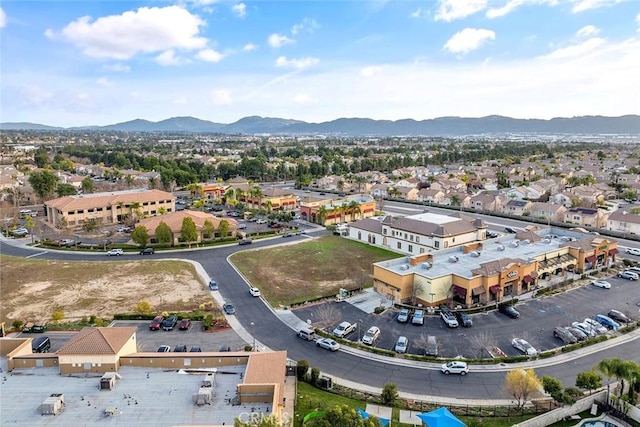aerial view with a mountain view