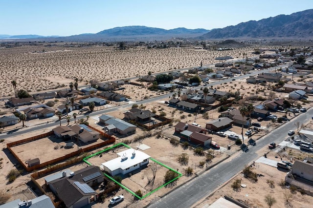 aerial view with a mountain view