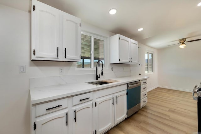 kitchen with white cabinetry, appliances with stainless steel finishes, and sink