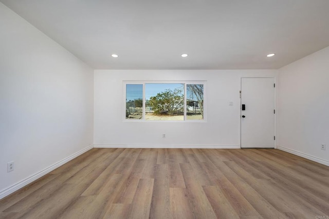 empty room featuring light wood-type flooring