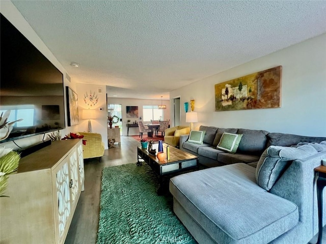 2230 S Palm Canyon Dr Unit 7, Palm Springs, CA 92264 - living room with a textured ceiling and wood finished floors