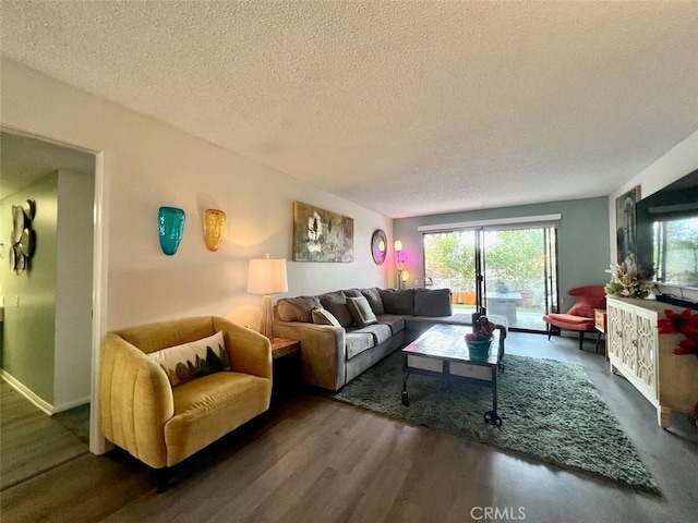 2230 S Palm Canyon Dr Unit 7, Palm Springs, CA 92264 - living area with a textured ceiling and wood finished floors