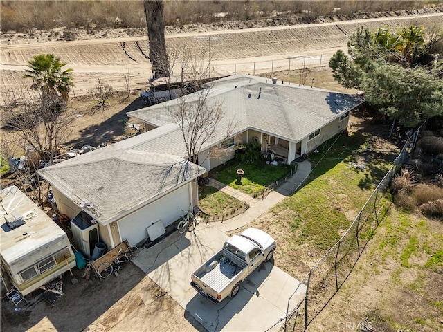 bird's eye view featuring a rural view