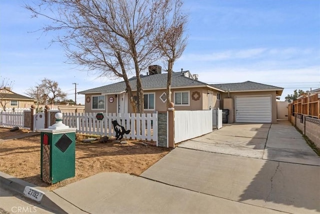 single story home featuring a garage