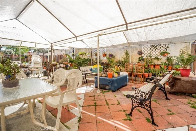 view of patio with an outdoor hangout area