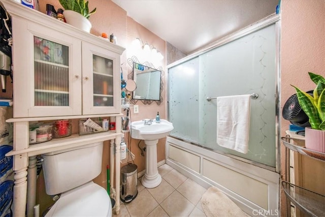 426 Sonora Ave, Glendale, CA 91201 - full bathroom with tile patterned floors and enclosed tub / shower combo