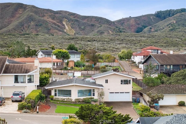 view of mountain feature featuring a residential view