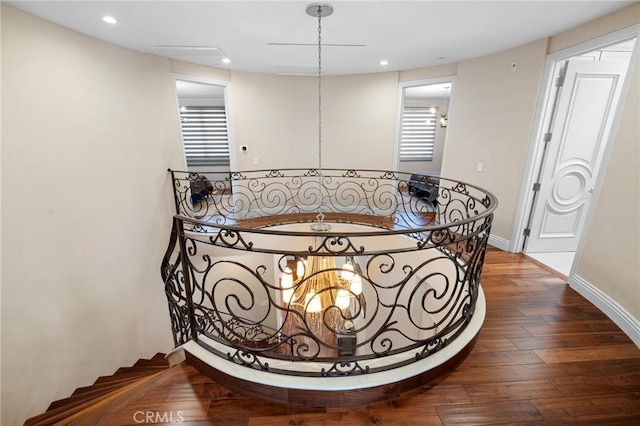 interior space featuring hardwood / wood-style flooring and sink