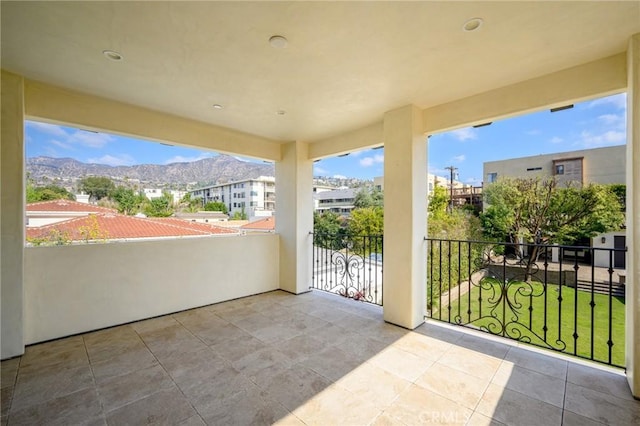 balcony with a mountain view